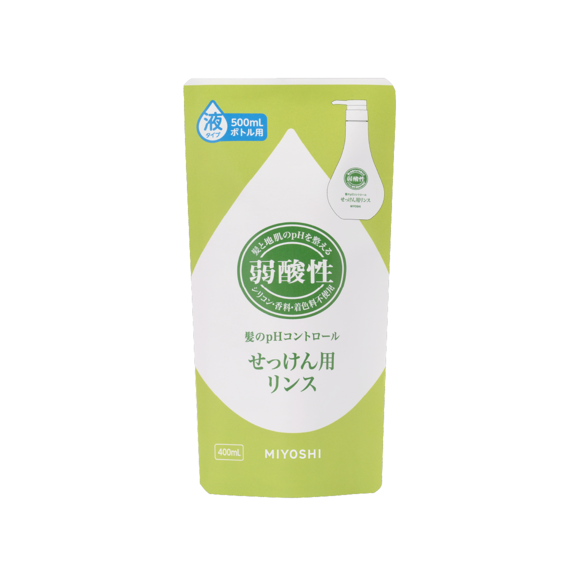 弱酸性無添加せっけん用リンス リフィル(400ml)