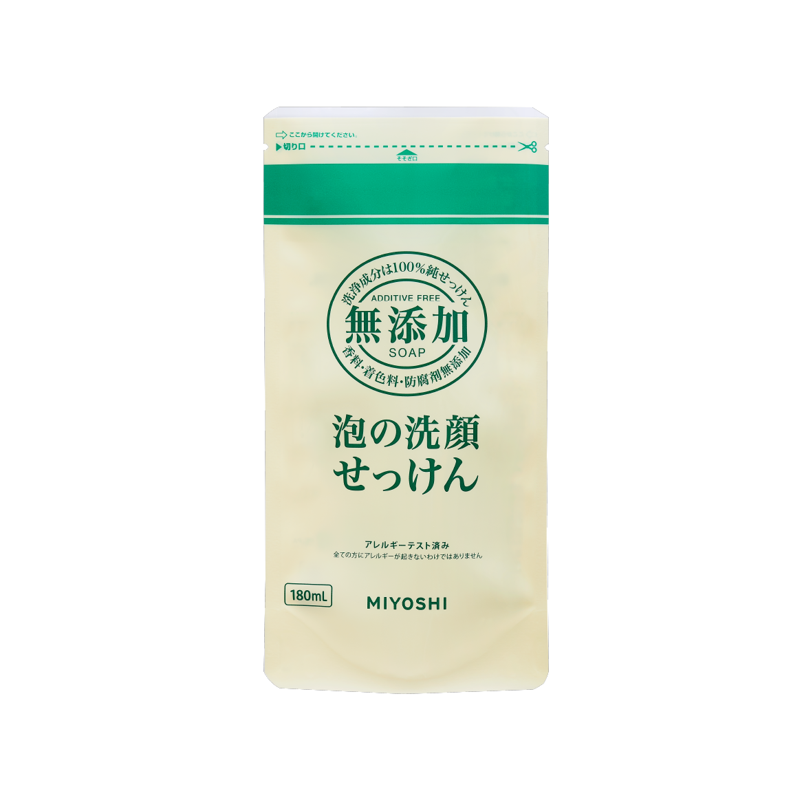 無添加 泡の洗顔せっけん<br>リフィル 180ml - MIYOSHI SOAP CORPORATION